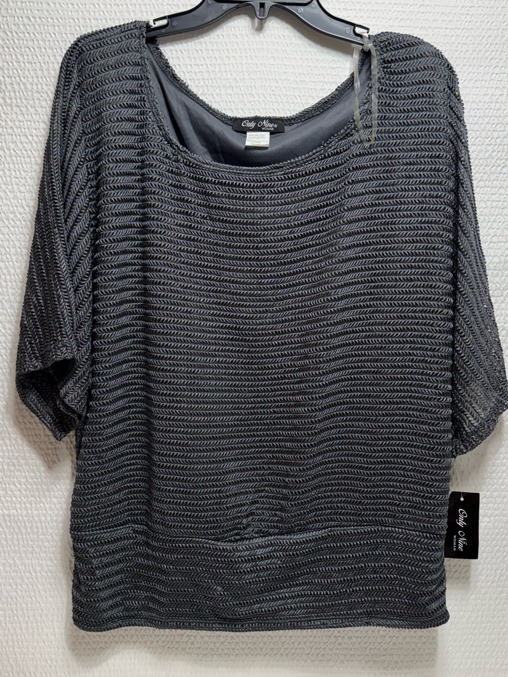 Vintage 90-00 only nine women lord and Taylor gray women knit top 1X